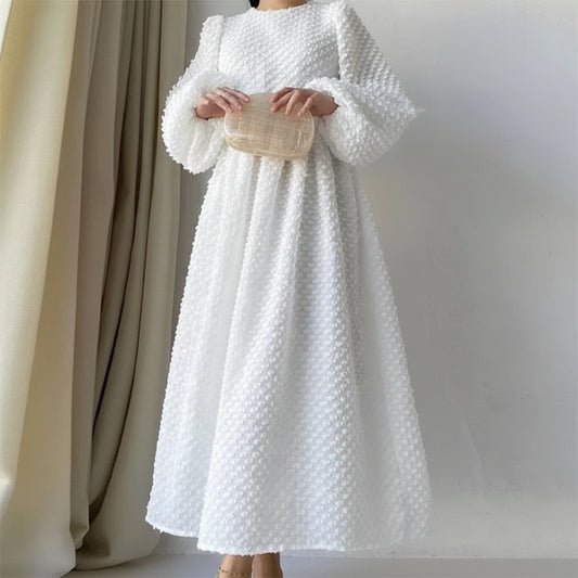 Lantern Sleeve Embellished Maxi Dress