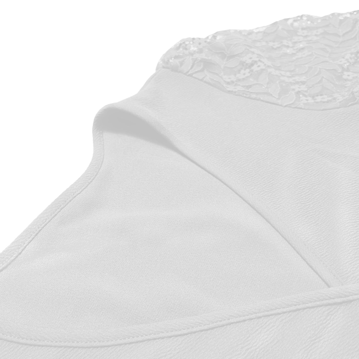 Lace Sleeved Cross V-Neck Belted Curve Hugging Dress