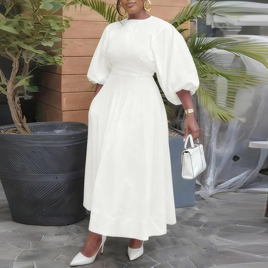 Summer Maxi Dress with 3/4 Length Sleeve