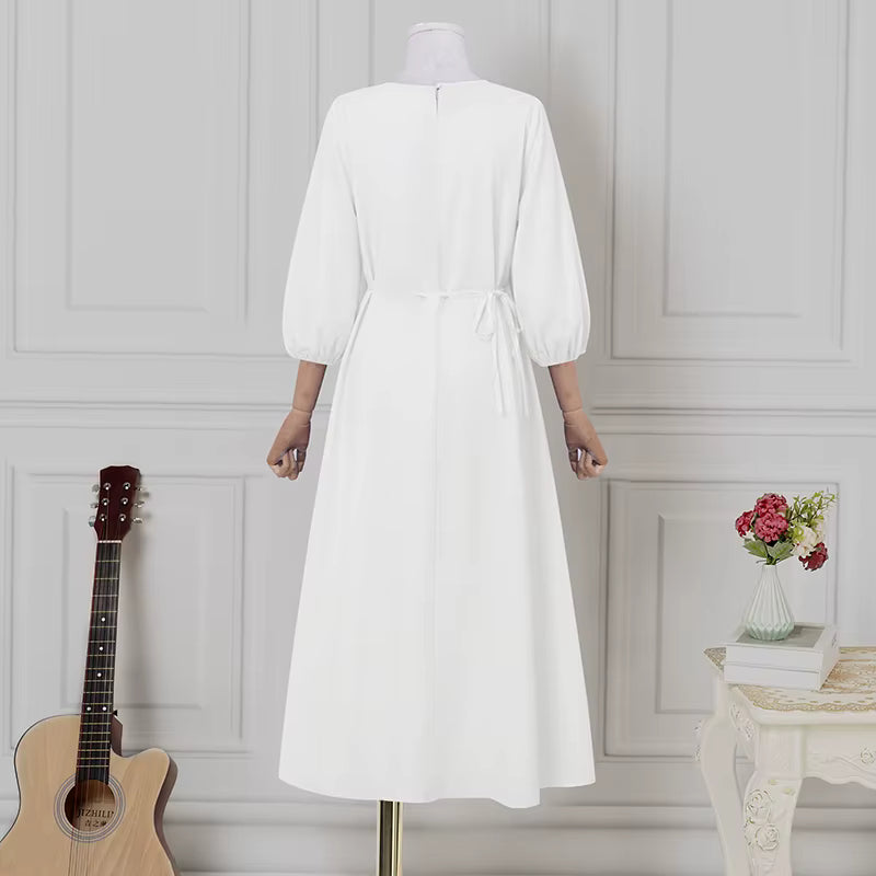 Summer Maxi Dress with 3/4 Length Sleeve